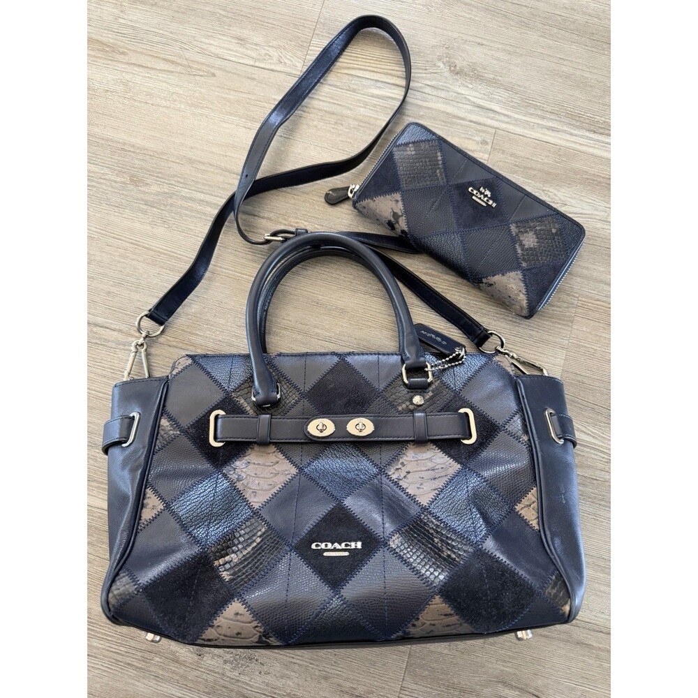 Coach Blake Carryall Patchwork Handbag Wallet Bundle